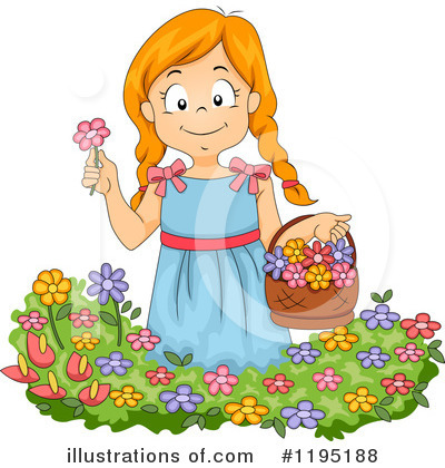 Picking Flowers Clipart #1195188 by BNP Design Studio