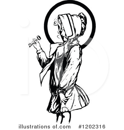 Royalty-Free (RF) Girl Clipart Illustration by Prawny Vintage - Stock Sample #1202316