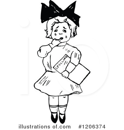 Royalty-Free (RF) Girl Clipart Illustration by Prawny Vintage - Stock Sample #1206374