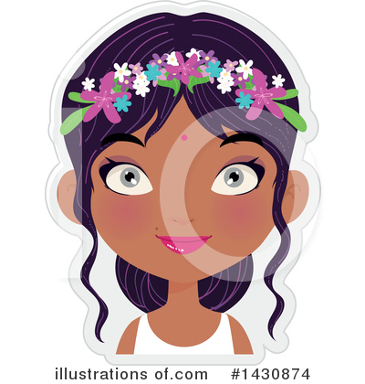 Indian Girl Clipart #1430874 by Melisende Vector