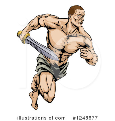 Royalty-Free (RF) Gladiator Clipart Illustration by AtStockIllustration - Stock Sample #1248677