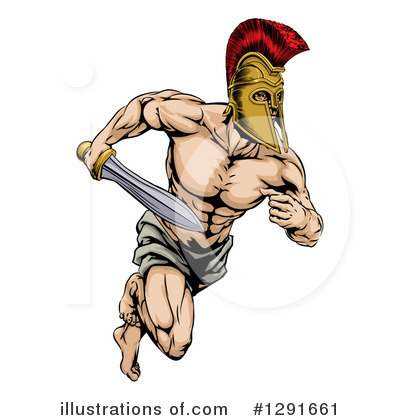 Royalty-Free (RF) Gladiator Clipart Illustration by AtStockIllustration - Stock Sample #1291661