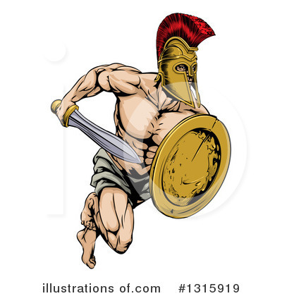 Royalty-Free (RF) Gladiator Clipart Illustration by AtStockIllustration - Stock Sample #1315919