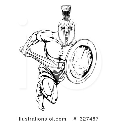 Royalty-Free (RF) Gladiator Clipart Illustration by AtStockIllustration - Stock Sample #1327487