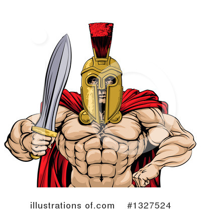 Royalty-Free (RF) Gladiator Clipart Illustration by AtStockIllustration - Stock Sample #1327524