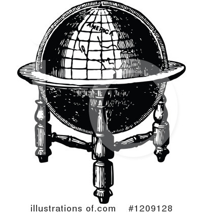 Royalty-Free (RF) Globe Clipart Illustration by Prawny Vintage - Stock Sample #1209128