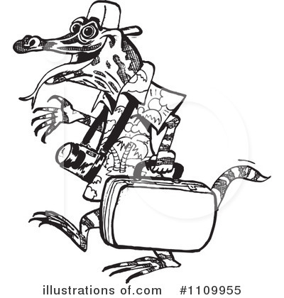 Royalty-Free (RF) Goanna Clipart Illustration by Dennis Holmes Designs - Stock Sample #1109955