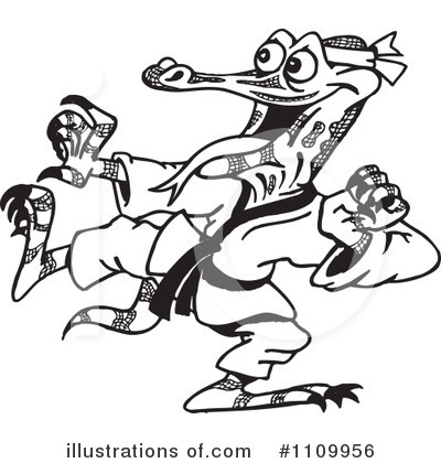 Karate Clipart #1109956 by Dennis Holmes Designs