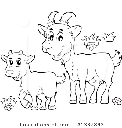 Royalty-Free (RF) Goat Clipart Illustration by visekart - Stock Sample #1387863