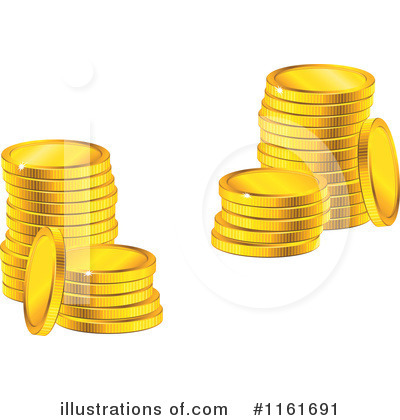 Royalty-Free (RF) Gold Coins Clipart Illustration by Vector Tradition SM - Stock Sample #1161691