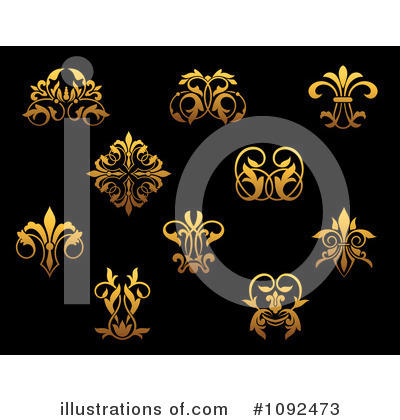 Gold Design Elements Clipart #1092473 by Vector Tradition SM