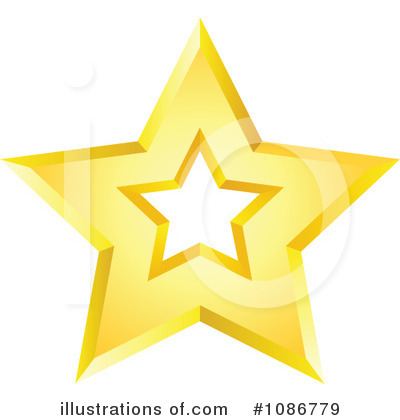Royalty-Free (RF) Gold Star Clipart Illustration by yayayoyo - Stock Sample #1086779