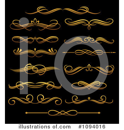 Royalty-Free (RF) Golden Design Elements Clipart Illustration by Vector Tradition SM - Stock Sample #1094016