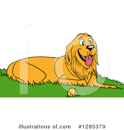 Royalty-Free (RF) Golden Retriever Clipart Illustration by LaffToon - Stock Sample #1285379