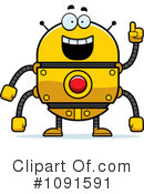 Golden Robot Clipart #1091591 by Cory Thoman
