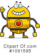 Golden Robot Clipart #1091595 by Cory Thoman