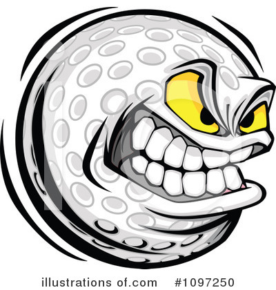 Royalty-Free (RF) Golf Ball Clipart Illustration by Chromaco - Stock Sample #1097250