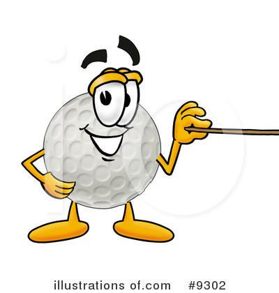 Golf Ball Character Clipart #9302 by Mascot Junction