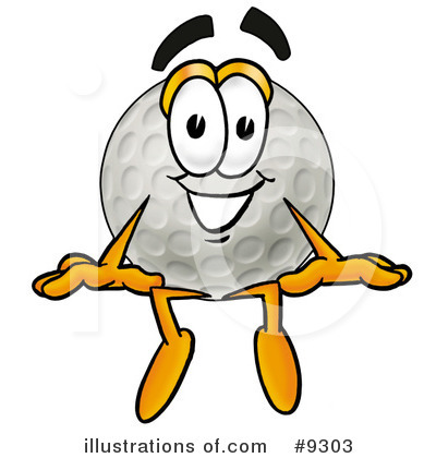 Golf Ball Character Clipart #9303 by Mascot Junction