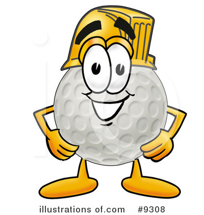 Royalty-Free (RF) Golf Ball Clipart Illustration by Mascot Junction - Stock Sample #9308