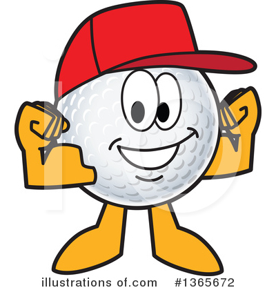 Golf Ball Sports Mascot Clipart #1365672 by Mascot Junction