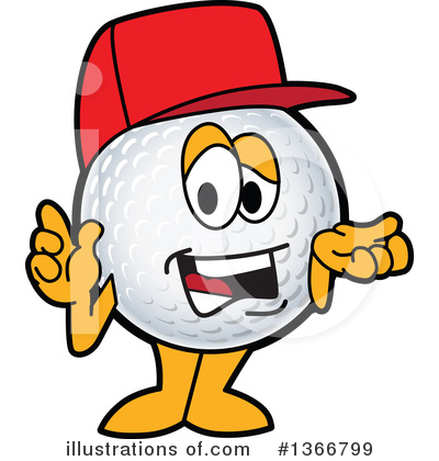 Golf Ball Sports Mascot Clipart #1366799 by Mascot Junction