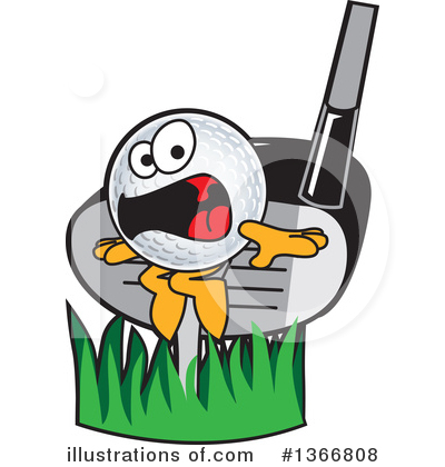Royalty-Free (RF) Golf Ball Sports Mascot Clipart Illustration by Mascot Junction - Stock Sample #1366808
