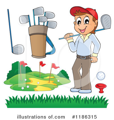 Royalty-Free (RF) Golfing Clipart Illustration by visekart - Stock Sample #1186315