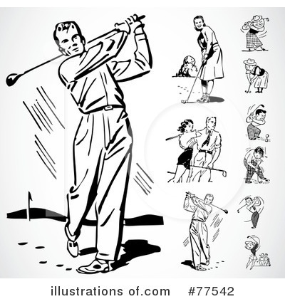 Royalty-Free (RF) Golfing Clipart Illustration by BestVector - Stock Sample #77542