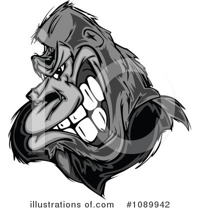 Royalty-Free (RF) Gorilla Clipart Illustration by Chromaco - Stock Sample #1089942