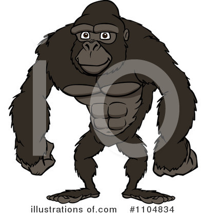 Royalty-Free (RF) Gorilla Clipart Illustration by Cartoon Solutions - Stock Sample #1104834