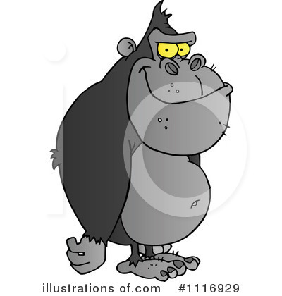 Royalty-Free (RF) Gorilla Clipart Illustration by Hit Toon - Stock Sample #1116929