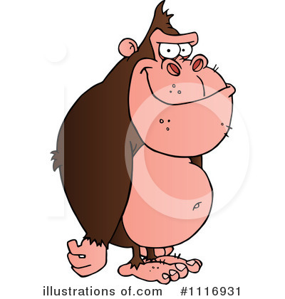Royalty-Free (RF) Gorilla Clipart Illustration by Hit Toon - Stock Sample #1116931