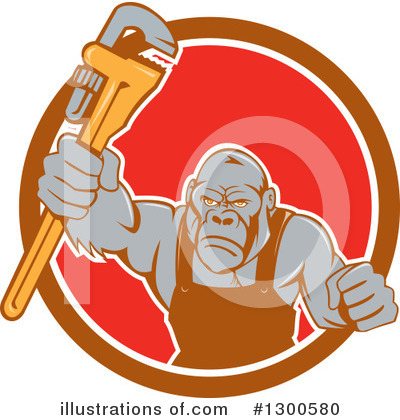 Royalty-Free (RF) Gorilla Clipart Illustration by patrimonio - Stock Sample #1300580