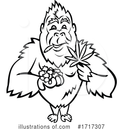 Royalty-Free (RF) Gorilla Clipart Illustration by patrimonio - Stock Sample #1717307