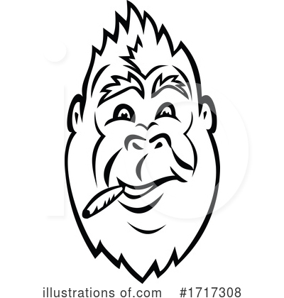 Royalty-Free (RF) Gorilla Clipart Illustration by patrimonio - Stock Sample #1717308