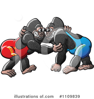 Wrestling Clipart #1109839 by Zooco