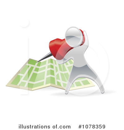 Gps Map Clipart #1078359 by AtStockIllustration