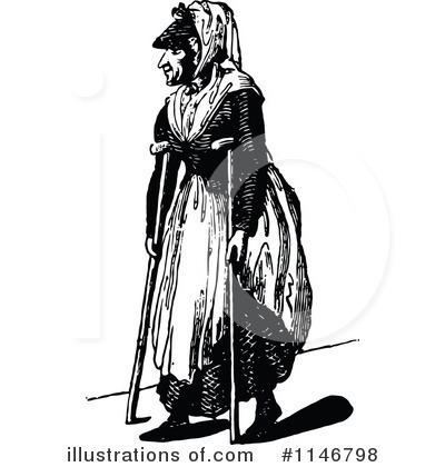 Royalty-Free (RF) Grandmother Clipart Illustration by Prawny Vintage - Stock Sample #1146798