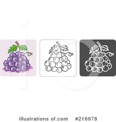 Royalty-Free (RF) Grapes Clipart Illustration by Qiun - Stock Sample #216978