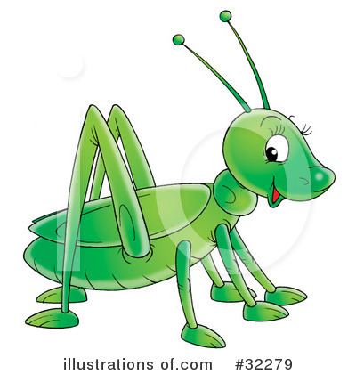 Royalty-Free (RF) Grasshopper Clipart Illustration by Alex Bannykh - Stock Sample #32279