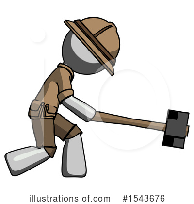 Royalty-Free (RF) Gray Design Mascot Clipart Illustration by Leo Blanchette - Stock Sample #1543676