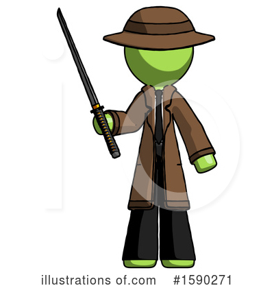 Royalty-Free (RF) Green Design Mascot Clipart Illustration by Leo Blanchette - Stock Sample #1590271