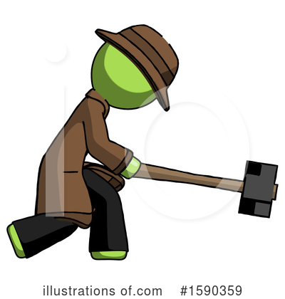 Royalty-Free (RF) Green Design Mascot Clipart Illustration by Leo Blanchette - Stock Sample #1590359