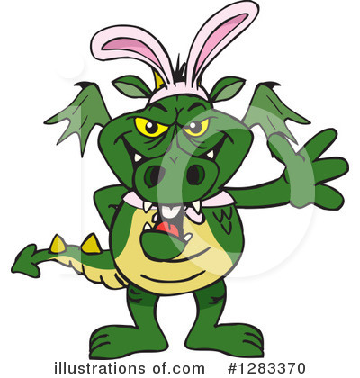Royalty-Free (RF) Green Dragon Clipart Illustration by Dennis Holmes Designs - Stock Sample #1283370