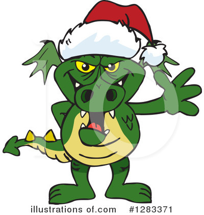 Royalty-Free (RF) Green Dragon Clipart Illustration by Dennis Holmes Designs - Stock Sample #1283371