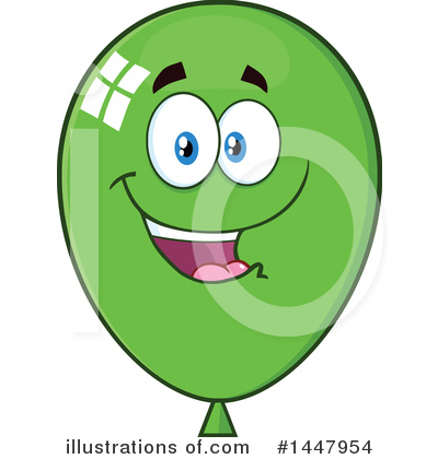Royalty-Free (RF) Green Party Balloon Clipart Illustration by Hit Toon - Stock Sample #1447954