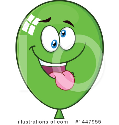 Royalty-Free (RF) Green Party Balloon Clipart Illustration by Hit Toon - Stock Sample #1447955