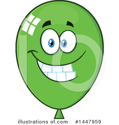 Royalty-Free (RF) Green Party Balloon Clipart Illustration by Hit Toon - Stock Sample #1447959