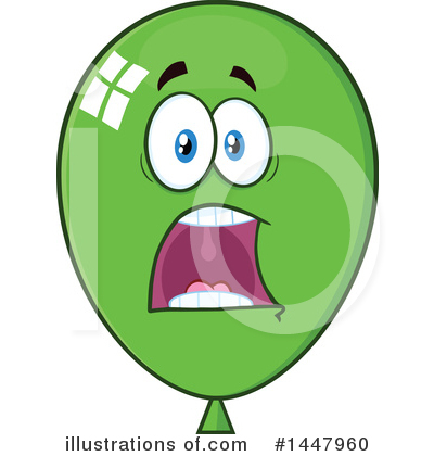 Royalty-Free (RF) Green Party Balloon Clipart Illustration by Hit Toon - Stock Sample #1447960